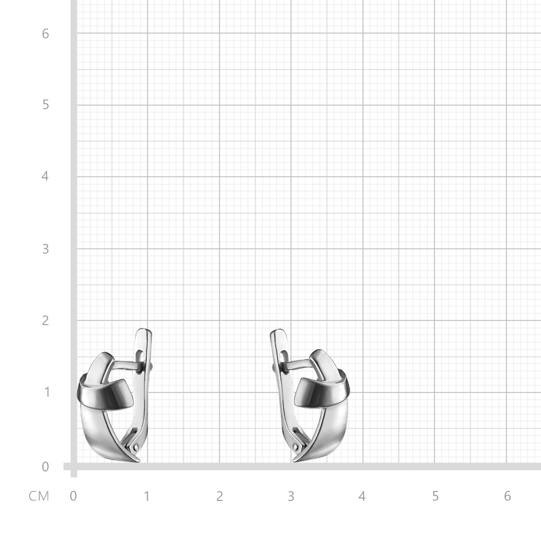 Серебряные серьги, родий Серьги,Серебро,с вставкой Без вставок,с замком Английский,РОССИЯ