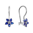 Серьги,Серебро,с вставкой Эмаль Синяя цвета,с замком Петля,Французский,РОССИЯ