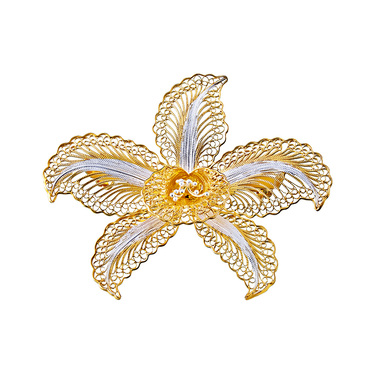 Серебряная женская брошь 