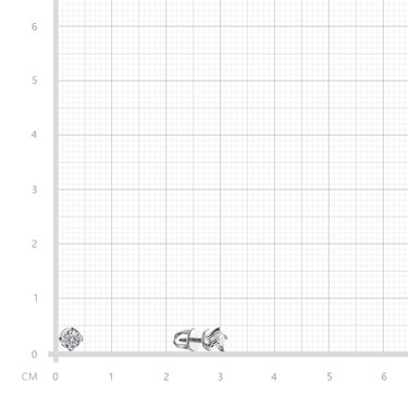 Серебряные серьги / Пусеты / Гвоздики с фианитом, родий