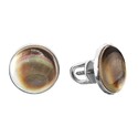 Серьги,Серьги Пусеты,Серьги Гвоздики,Серебро,с вставкой Перламутр натуральный Коричневый цвета,с замком Пусет,Винтовой,Штыревой,Штифтовой,РОССИЯ