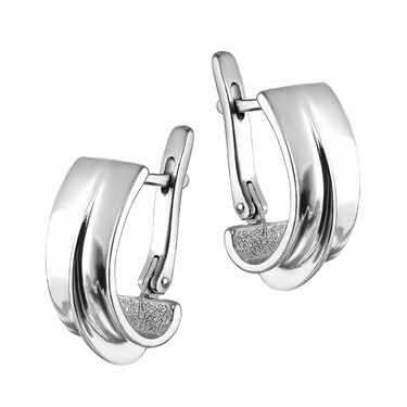 Серебряные серьги, родий