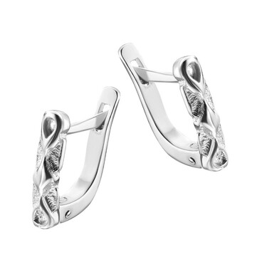 Серебряные серьги, родий