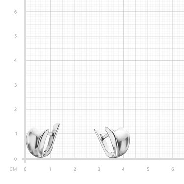 Серебряные серьги, родий