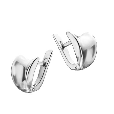 Серебряные серьги, родий