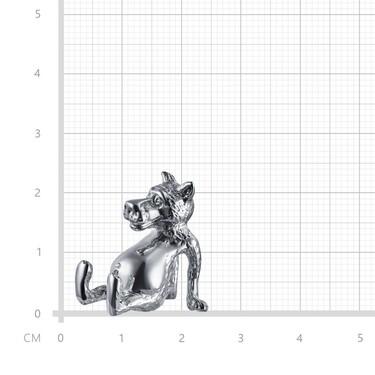 Серебряная фигурка волка из мультфильма, родий