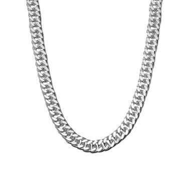 Серебряная светлая цепь, плетение Двойной ромб, серебрение, ширина 0,7 см