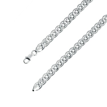 Серебряная светлая цепь, плетение Нонна, серебрение, ширина 0,87 см
