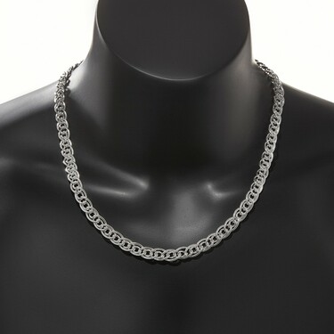 Серебряная светлая цепь, плетение Нонна, серебрение, ширина 0,87 см