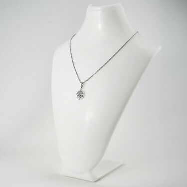 Серебряная двусторонняя подвеска Звезда Эрцгаммы, чернение