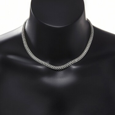 Серебряная цепь, плетение Лав двойной, серебрение, ширина 0,71 см