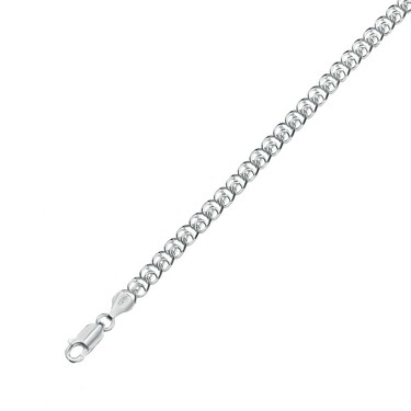 Серебряная светлая цепь, плетение Лав, серебрение, ширина 0,55 см