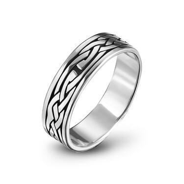Серебряное мужское кольцо Кельтский Узор, чернение