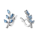 Серьги,Серебро,с вставкой Фианит Голубая цвета,с замком Английский,РОССИЯ