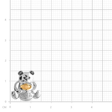 Серебряная подвеска с позолотой Мишка с медом