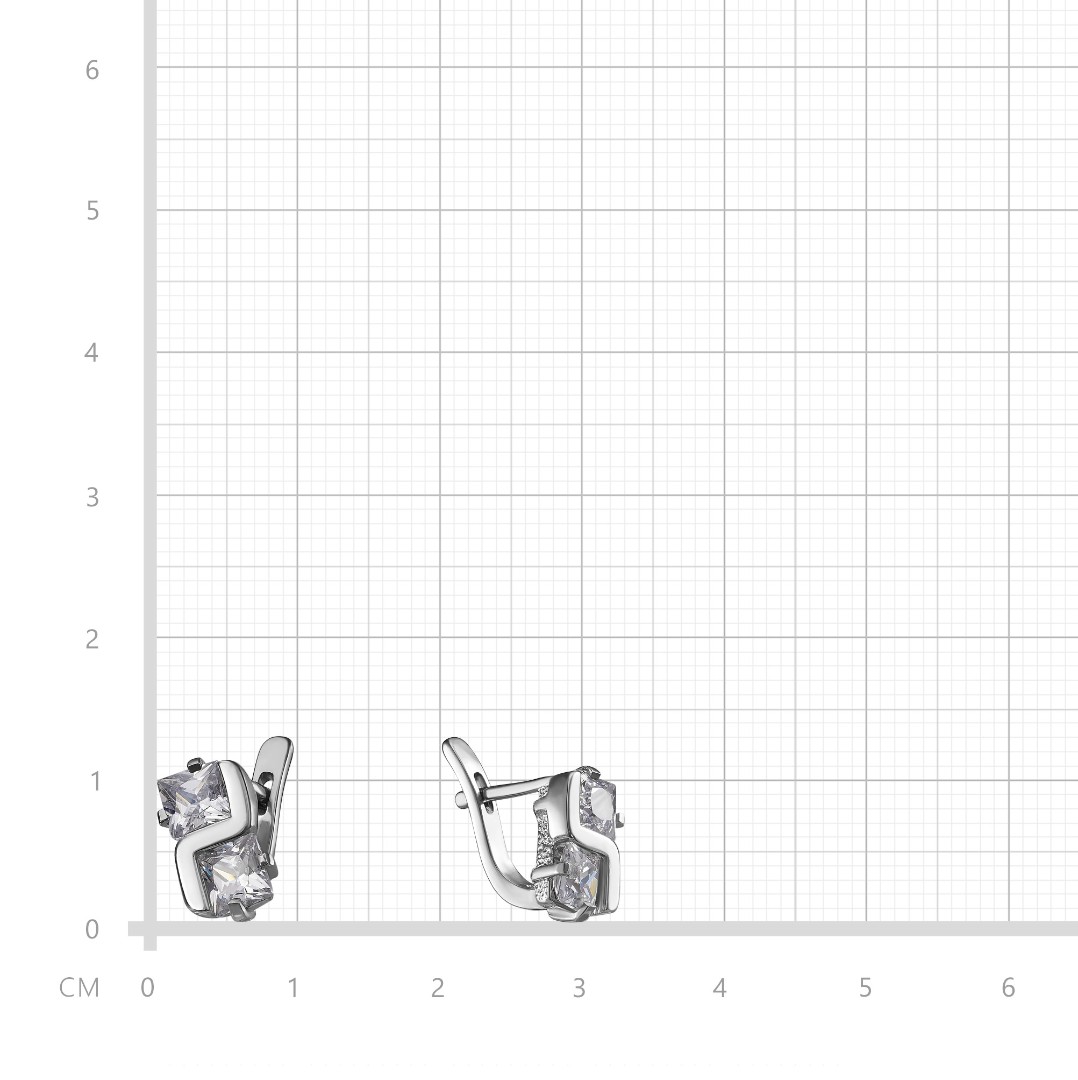 Серьги,Серебро,с вставкой Фианит,с замком Английский,РОССИЯ