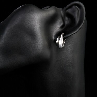 Серебряные серьги, родий