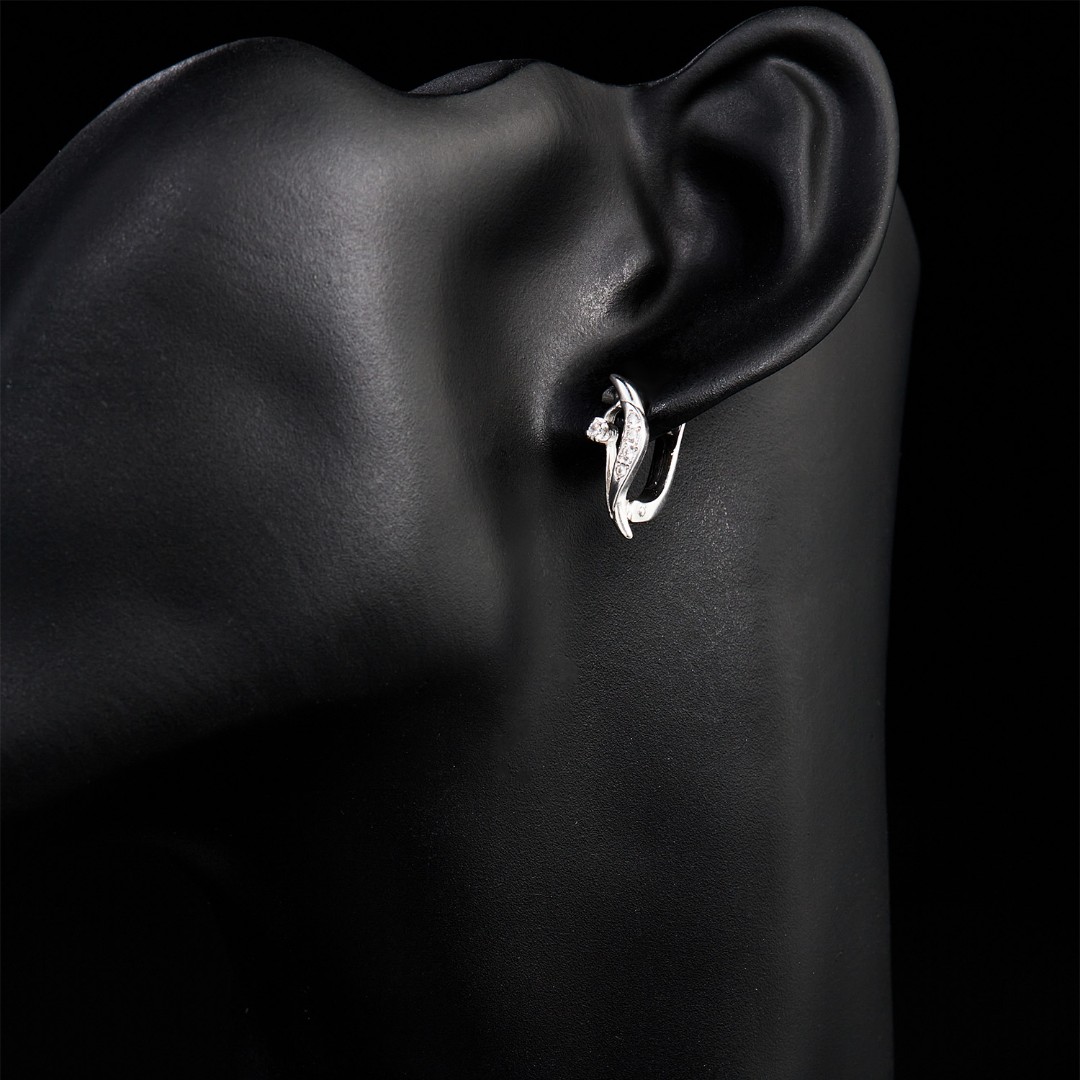 Серьги,Серебро,с вставкой Фианит,РОССИЯ