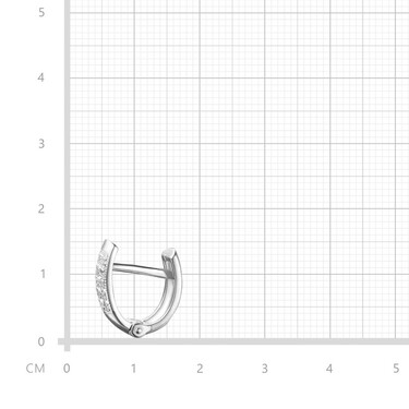 Серебряные серьги с фианитом ,родий
