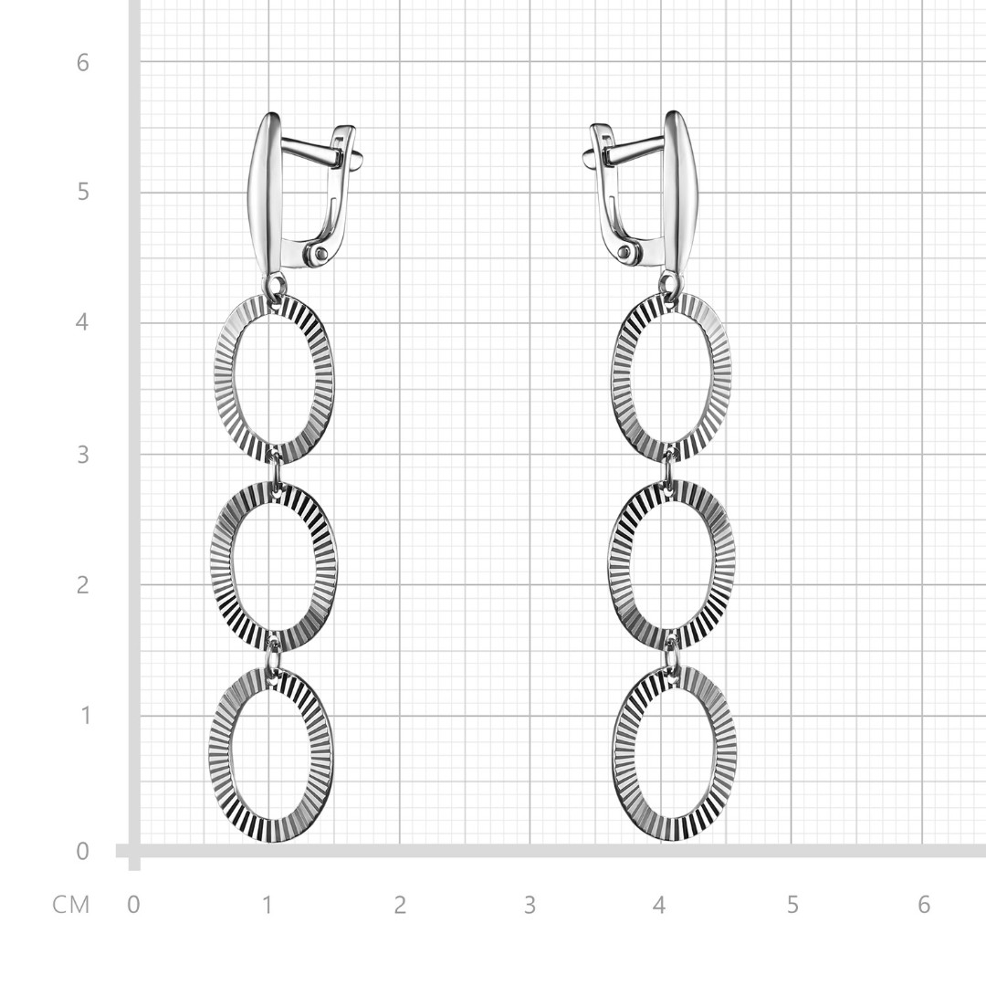 Серебряные серьги с алмазными гранями Серьги,Длинные серьги,Серебро,с вставкой Без вставок,с замком Английский,РОССИЯ