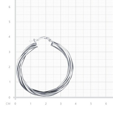 Серебряные серьги Кольца / Конго / Круглые, родий, 40 мм