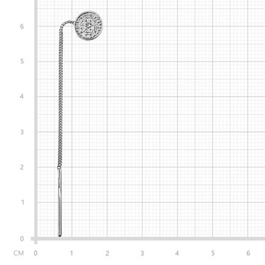 Серебряные длинные серьги-протяжки с фианитами, покрытие родием