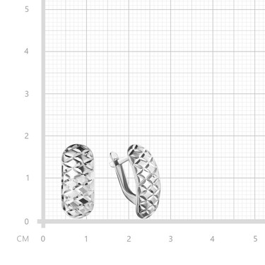 Серебряные серьги с алмазными гранями, покрытие родием
