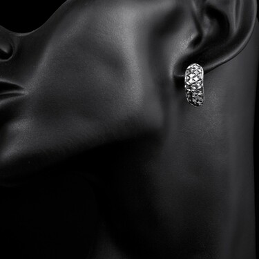 Серебряные серьги с алмазными гранями, покрытие родием