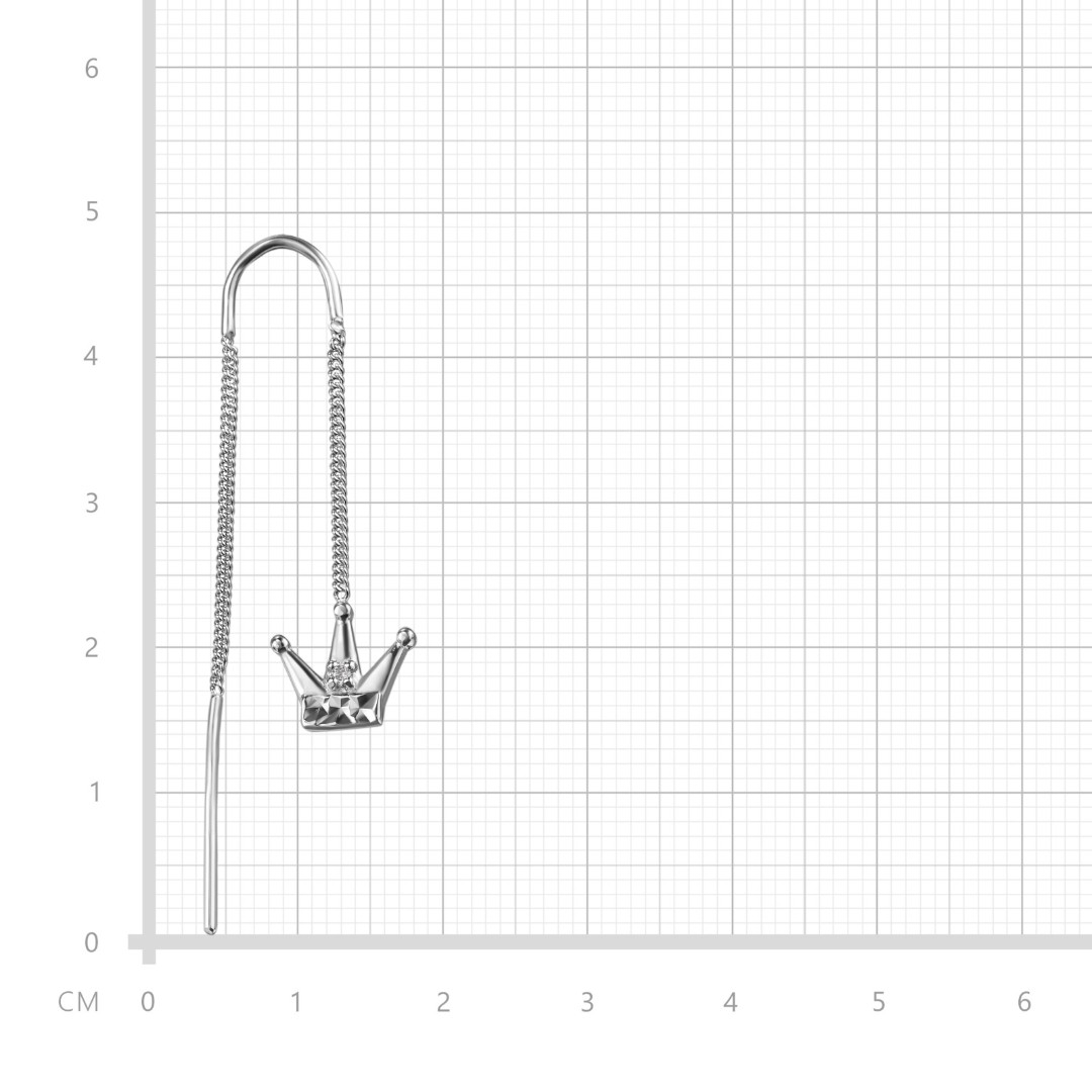 Серьги,Серьги Протяжки,Серьги Продевки,Длинные серьги,Серьги Цепочки,Серебро,с вставкой Фианит Белая цвета,с замком Протяжка,РОССИЯ