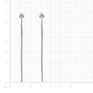 Серебряные длинные серьги-протяжки с алмазными гранями 