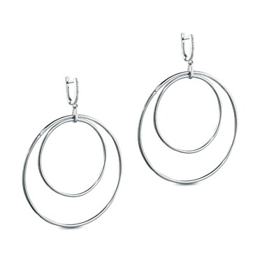 Серебряные серьги трансформеры 3 в 1, покрытие родием