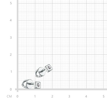 Серебряные серьги / Пусеты / Гвоздики с фианитом, родий