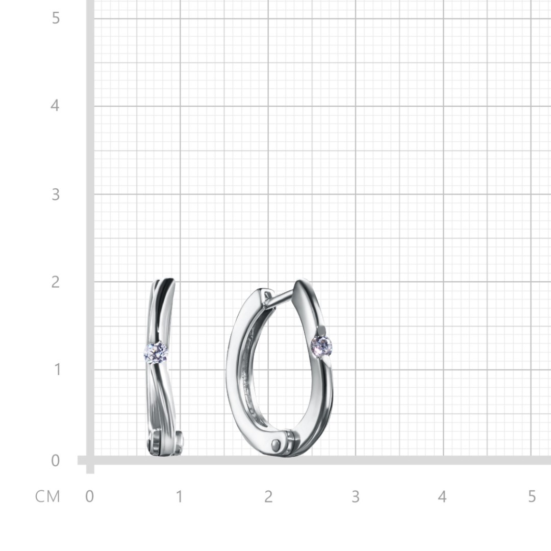 Серьги,Серьги Хаггис,Серебро,с вставкой Фианит,с замком Скоба,Булавка с фиксатором,РОССИЯ