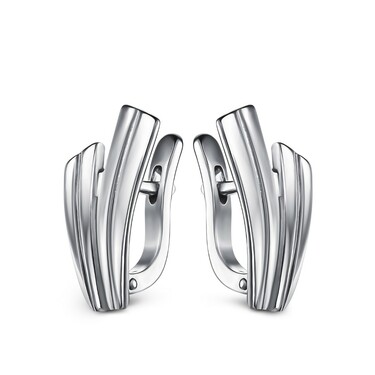 Серебряные серьги, родий