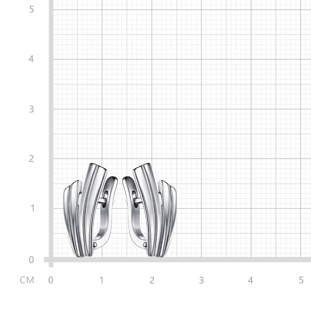 Серебряные серьги, родий Серьги,Серебро,с вставкой Без вставок,с замком Английский,РОССИЯ
