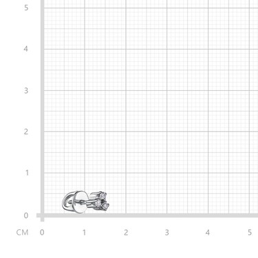 Серебряные серьги / Пусеты / Гвоздики с фианитами, родий