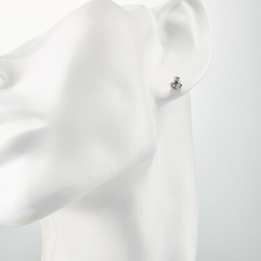 Серебряные серьги / Пусеты / Гвоздики с фианитами, родий