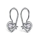 Серьги,Серебро,с вставкой Фианит Белая цвета,с замком Петля,Французский,РОССИЯ
