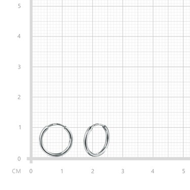 Серебряные классические гладкие серьги  Кольца / Конго / Круглые/ Хаггисы , родий, 1 см