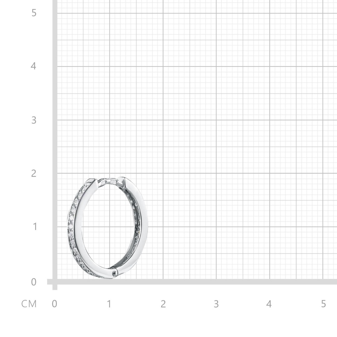 Серьги,Серьги Хаггис,Серебро,с вставкой Фианит Белая цвета,с замком Кольцо,Конго,РОССИЯ