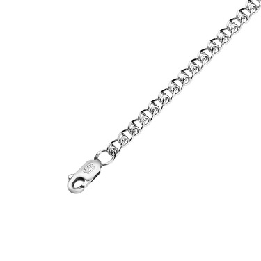 Серебряная цепочка, плетение Лав, родий, ширина 4 мм