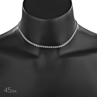 Серебряная цепочка, плетение Лав, родий, ширина 4 мм