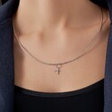 Серебряная подвеска  Крест,Подвеска,Талисман,Амулет,Оберег,Серебро,с вставкой Фианит Белая цвета,РОССИЯ