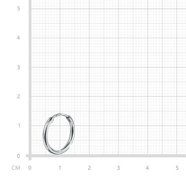 Серебряная классическая гладкая моно серьга Кольцо / Конго / Круглое, покрытие родий, диаметр 1,5 см