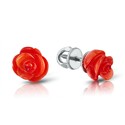 Серьги,Серьги Пусеты,Серьги Гвоздики,Серебро,с вставкой Коралл натуральный Красная цвета,с замком Пусет,Винтовой,Штыревой,Штифтовой,РОССИЯ