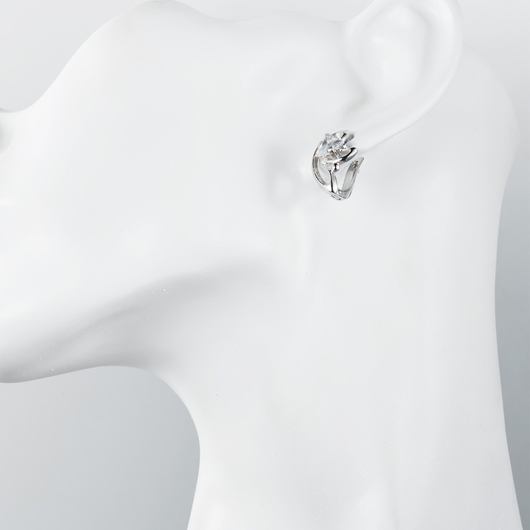 Серебряные серьги с фианитом, родий Серьги,Серебро,с вставкой Фианит,с замком Английский,РОССИЯ