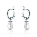 Серьги,Серебро,с вставкой Жемчуг культивированный,с замком Английский,РОССИЯ