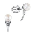 Серьги,Серьги Пусеты,Серьги Гвоздики,Серебро,с вставкой Жемчуг натуральный Белая цвета,с замком Пусет,Винтовой,Штыревой,Штифтовой,РОССИЯ