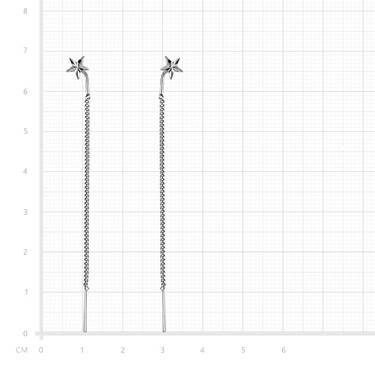 Серебряные длинные серьги-протяжки 