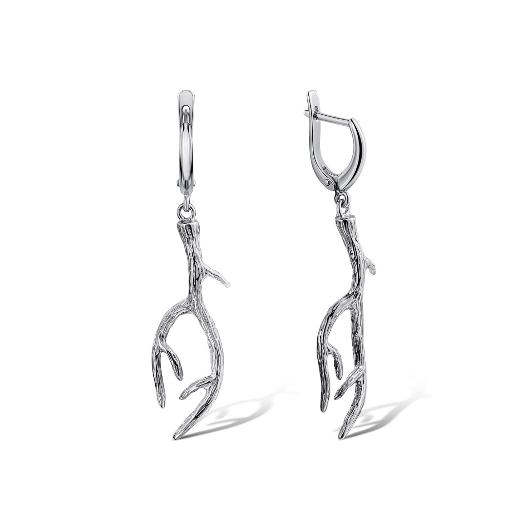 Серьги,Серебро,с вставкой Без вставок,с замком Английский,РОССИЯ